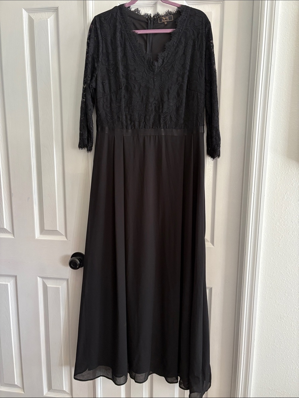MissMay elegant formal fancy Black Lace and chiffon Maxi Dress Plus Size XXL